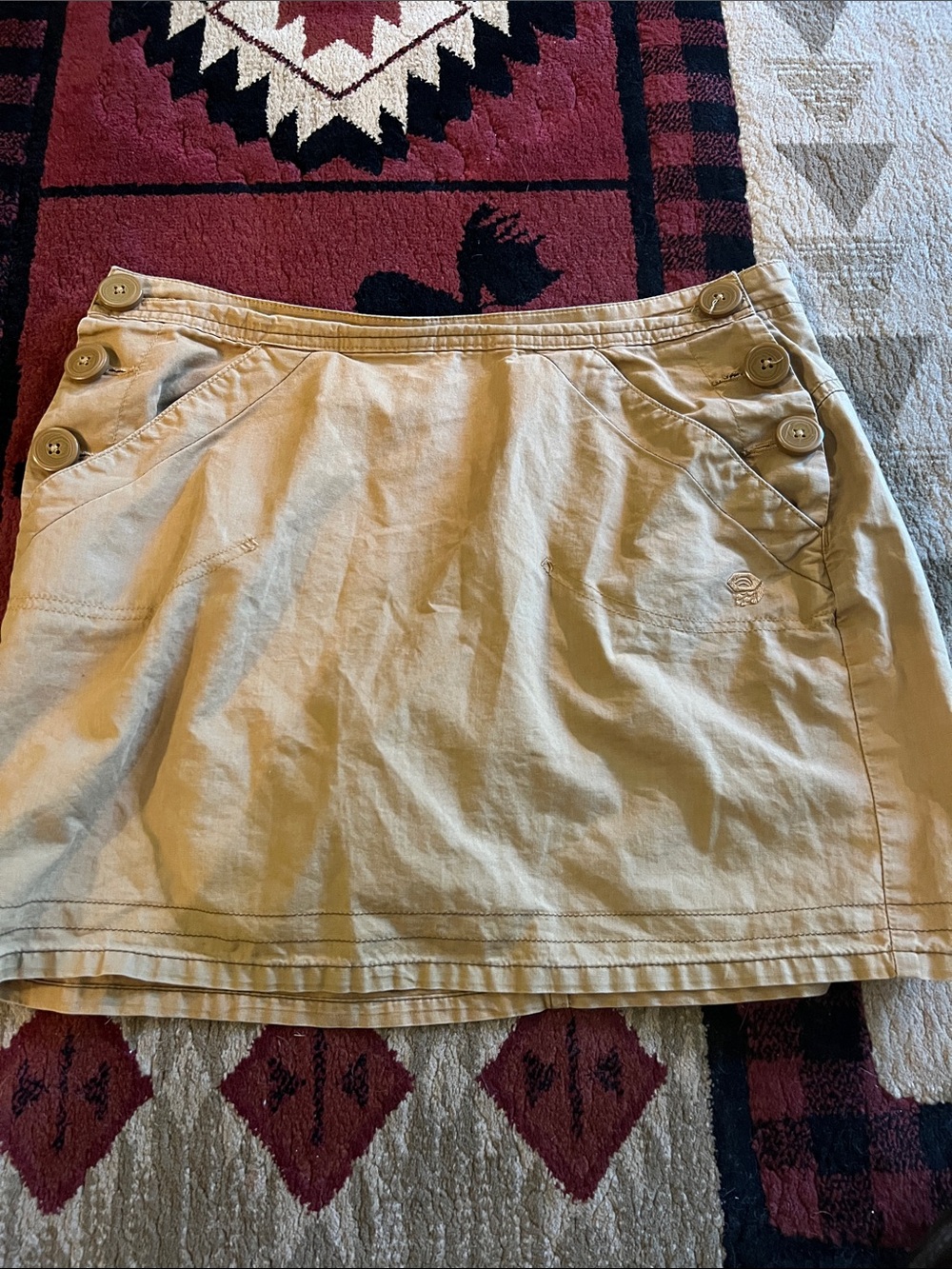 Mountain Hardwear Beige Button-Accent Mini Skirt